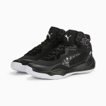 4s Puma 378326-01 Playmaker Pro Mid Courtside Basketball Shoes - black/white